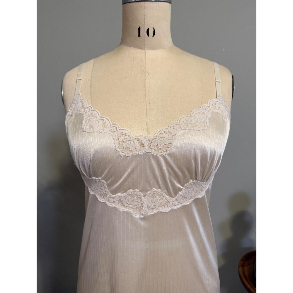 Elizabeth Gordon Vintage Nightgown Slip Ivory Nylon Lace Small Minimal - Picture 4 of 15